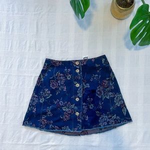 UO Rosie Jacquard Denim Mini Skirt